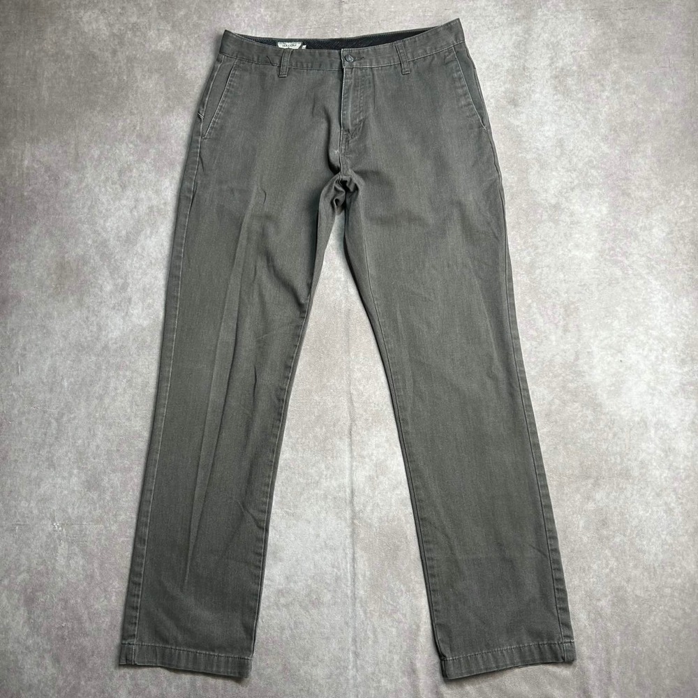 Volcom Vmonty Pant Mens 31 Charcoal Grey Chino Straight Leg Skate Corpo class